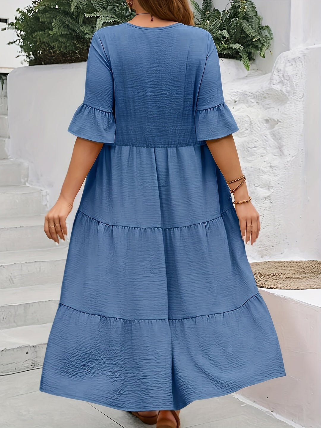 Avelisse | Women's Graceful Flowy Maxi Dress with Ruffle Detail