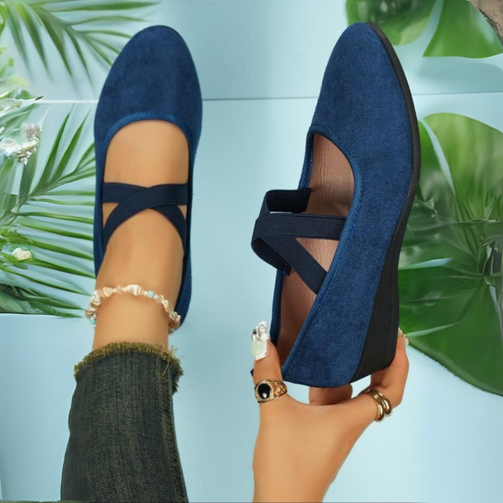 Angel | Women's Cushioned Slip-On Comfortable Closed Wedge Flats