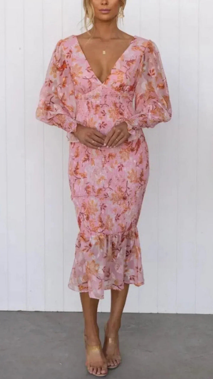 Amara | Women's Stunning Floral Midi Dress