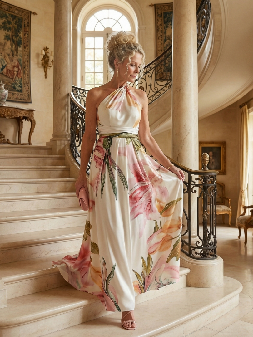 Amiel | Women's Light Floral Maxi Dress