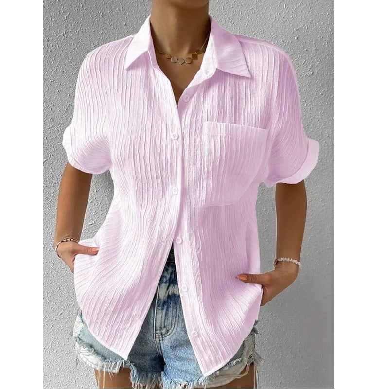 Brielle | Women's Relaxed Textured Top with Short Sleeve