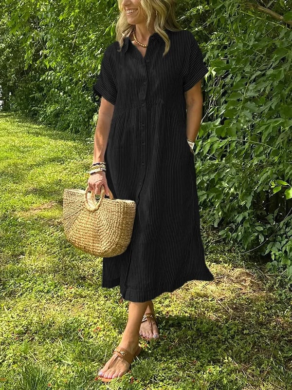 Cassie | Women's Elegant Striped Maxi Dress