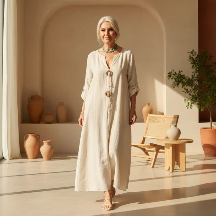 Kharen | Women's Relaxed Timeless Tunic Midi Dress