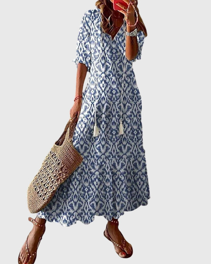 Amalia | Women's Retro Bohemian Summer Midi Dress