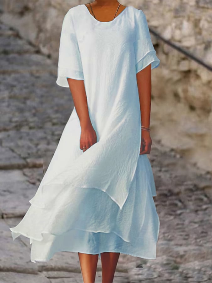 Hermine | Women's Elegant Layered Midi Dress