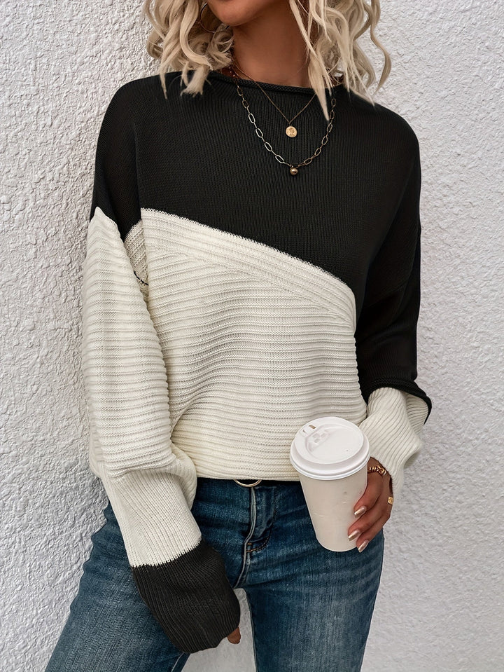 Zelda | Women's Elegant Colour Block Pullover Jumper