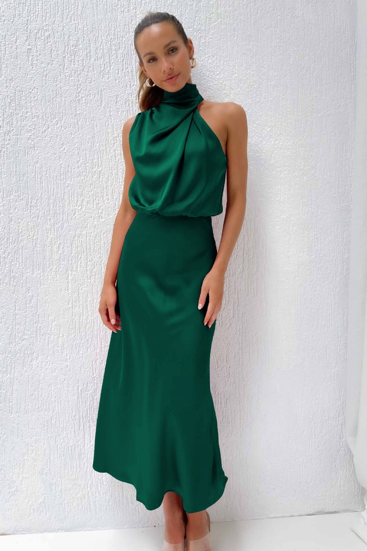 Carlina | Women's Long Maxi Dress with Halterneck