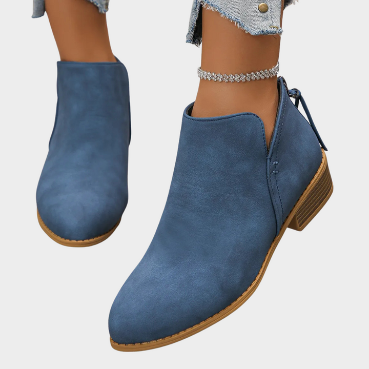 Oakley | Women's Cushioned Zip Low Heel Ankle Boots