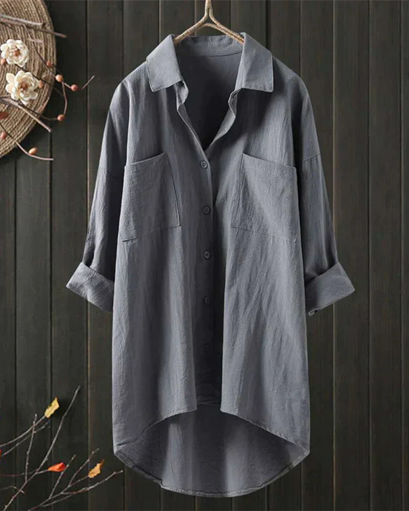 Angelina | Women's Solid Colour Long Sleeve Blouse