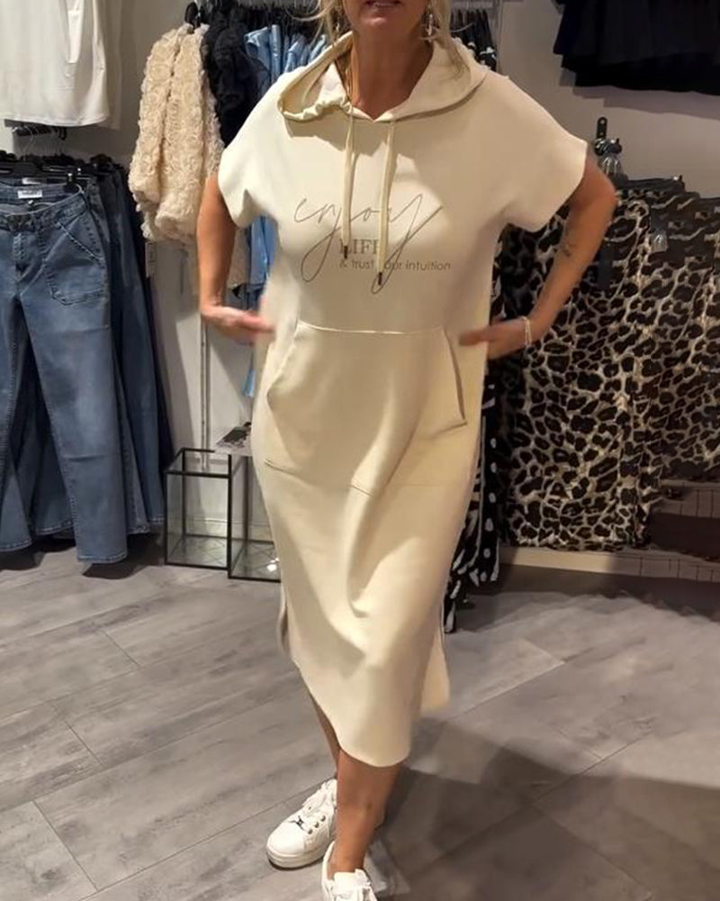 Bridget | Women's Longline Casual Hoodie Midi Dress with Drawstring