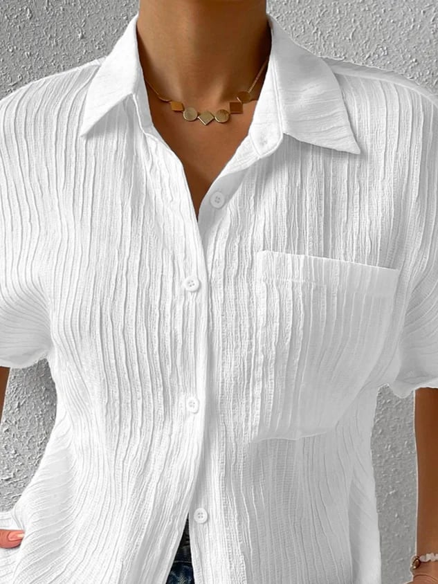 Brielle | Women's Relaxed Textured Top with Short Sleeve