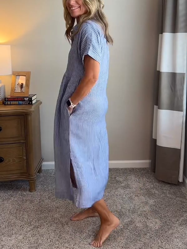 Cassie | Women's Elegant Striped Maxi Dress
