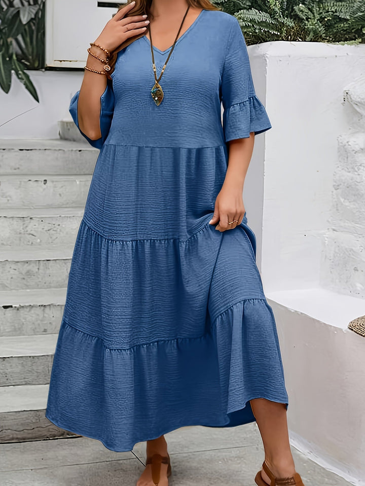 Avelisse | Women's Graceful Flowy Maxi Dress with Ruffle Detail