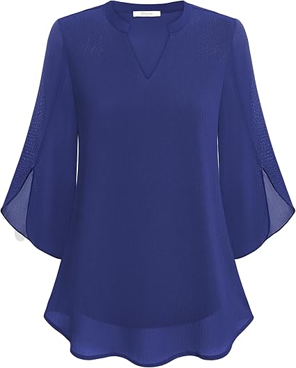 Annelyn | Women's Luxe Layered Blouse with V-Neck and 3/4 Sleeve