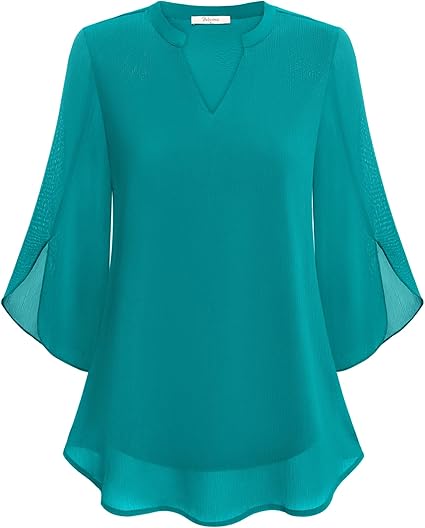 Annelyn | Women's Luxe Layered Blouse with V-Neck and 3/4 Sleeve