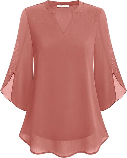 Annelyn | Women's Luxe Layered Blouse with V-Neck and 3/4 Sleeve
