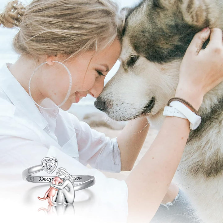 Anne Pink Dog Icon Ring