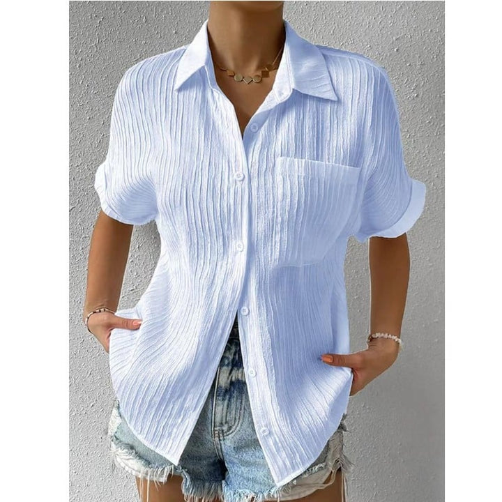 Brielle | Women's Relaxed Textured Top with Short Sleeve