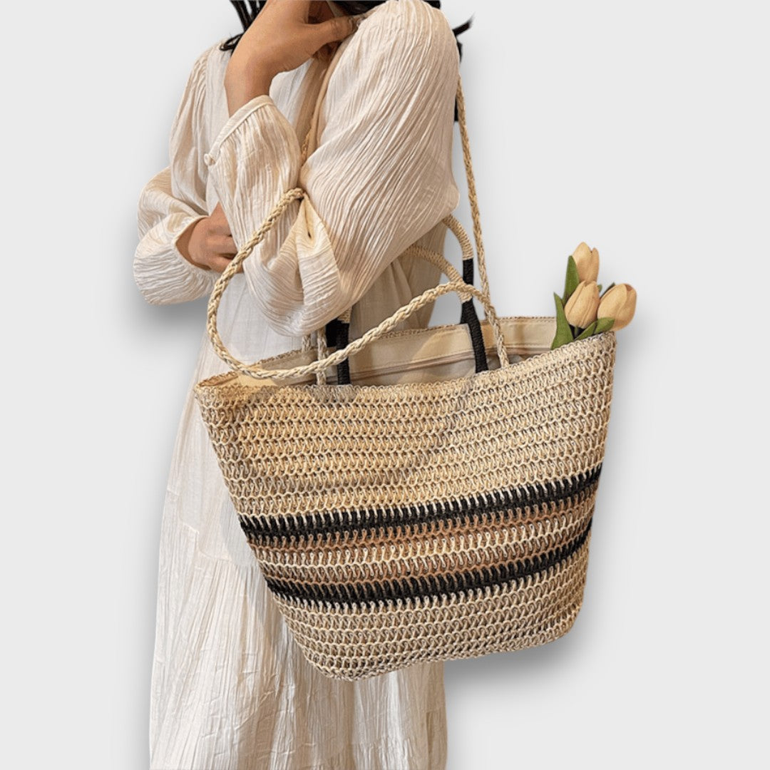 Ilvoria | Striped Straw Bag