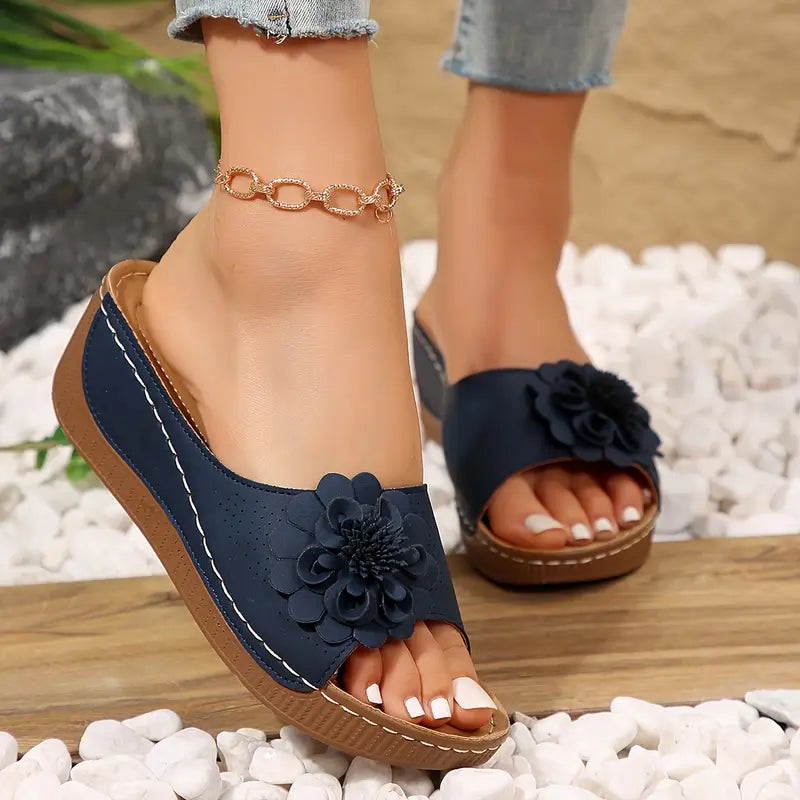 Belle | Women's Cushioned Open-Toe Floral Orthopedic Sandals with Arch Support