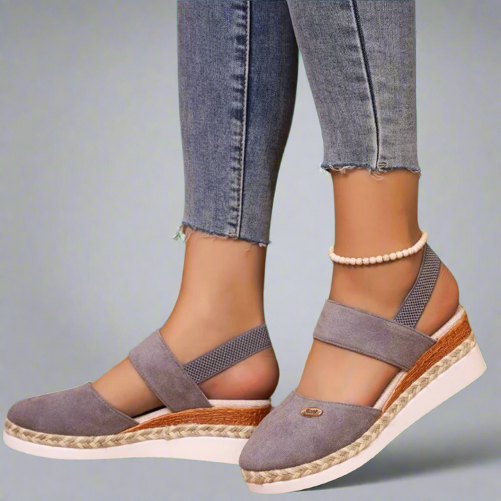 Gitta | Women's Cushioned Open-Toe Plus-Size Wedge Heels, Comfortable and Versatile