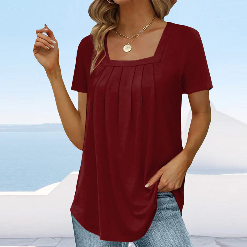 Brenda | Women's Longline Elegant Pleated Blouse