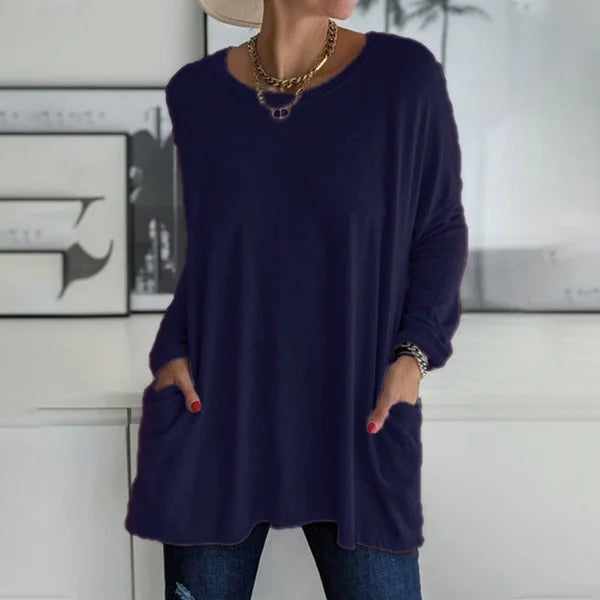Aelira | Women's Longline Relaxed Long Sleeve Top