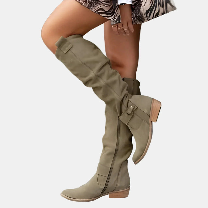Avery | Women's Cushioned Zip Low-Heeled Boots