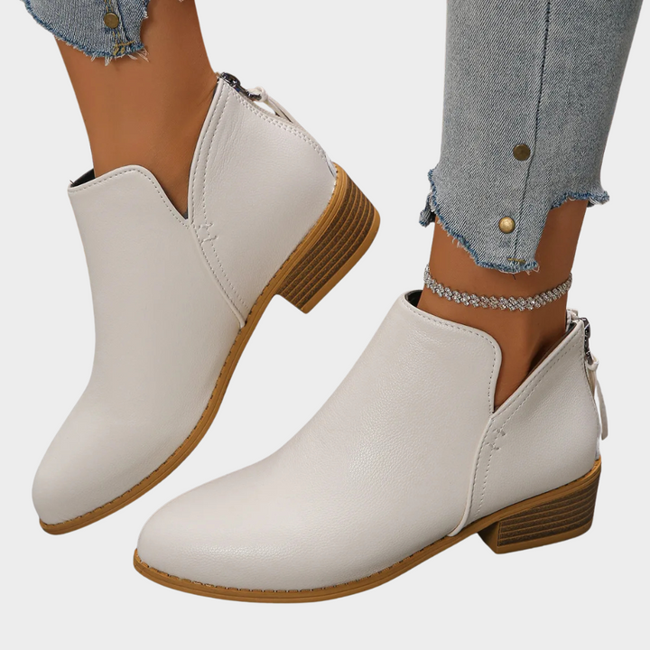 Oakley | Women's Cushioned Zip Low Heel Ankle Boots