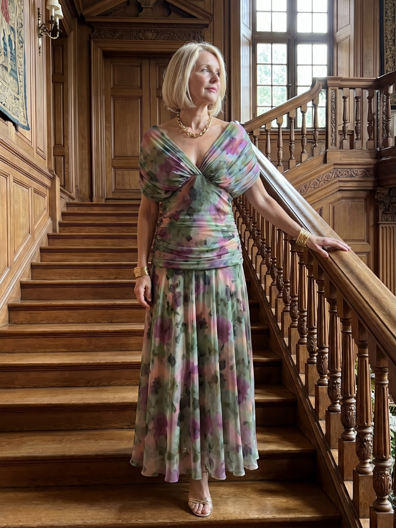 Calen | Women's Off Shoulder Flow Midi Dress