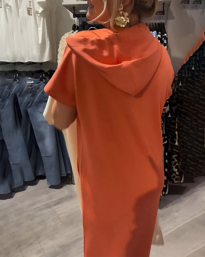 Bridget | Women's Longline Casual Hoodie Midi Dress with Drawstring