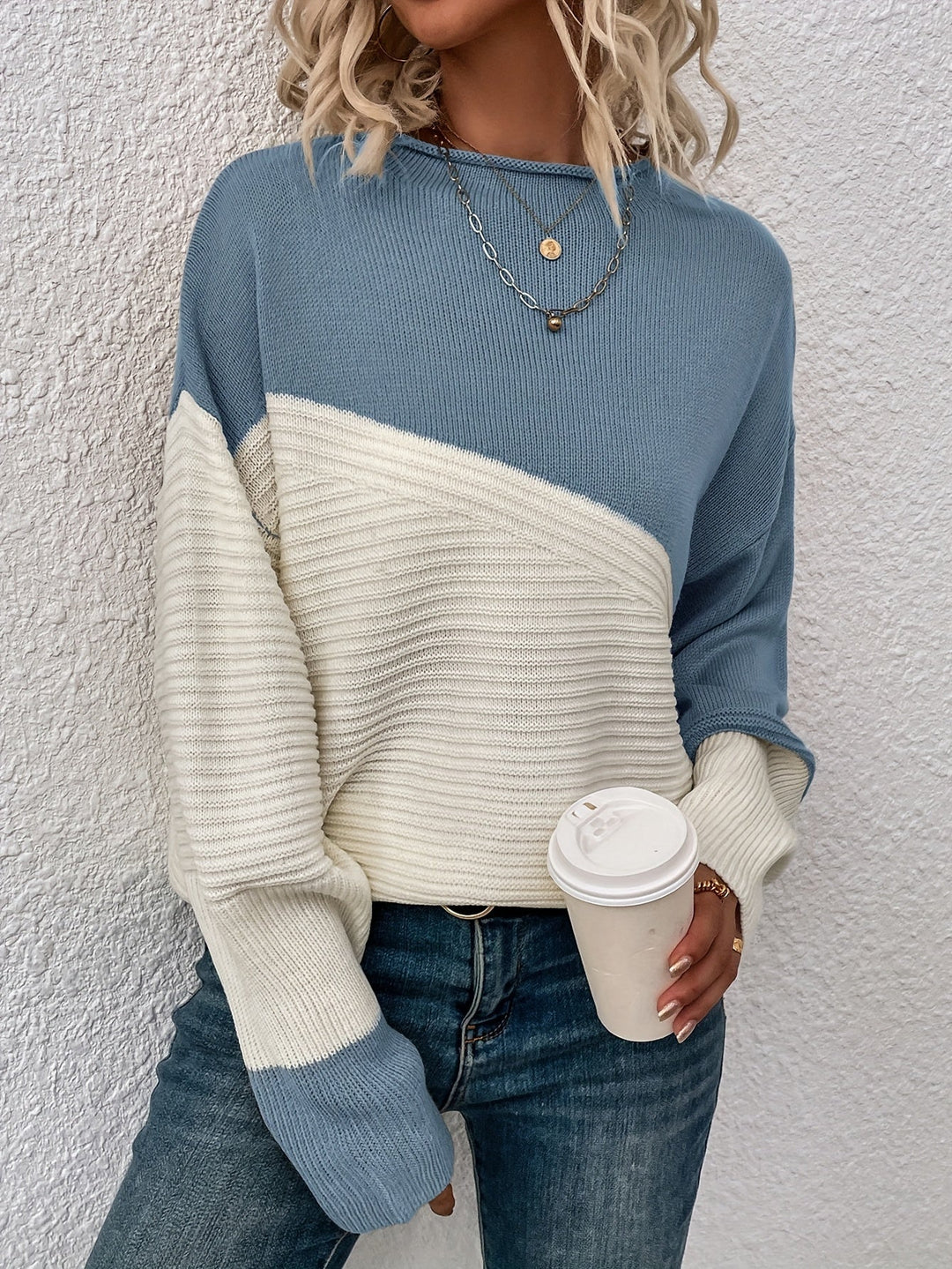 Zelda | Women's Elegant Colour Block Pullover Jumper