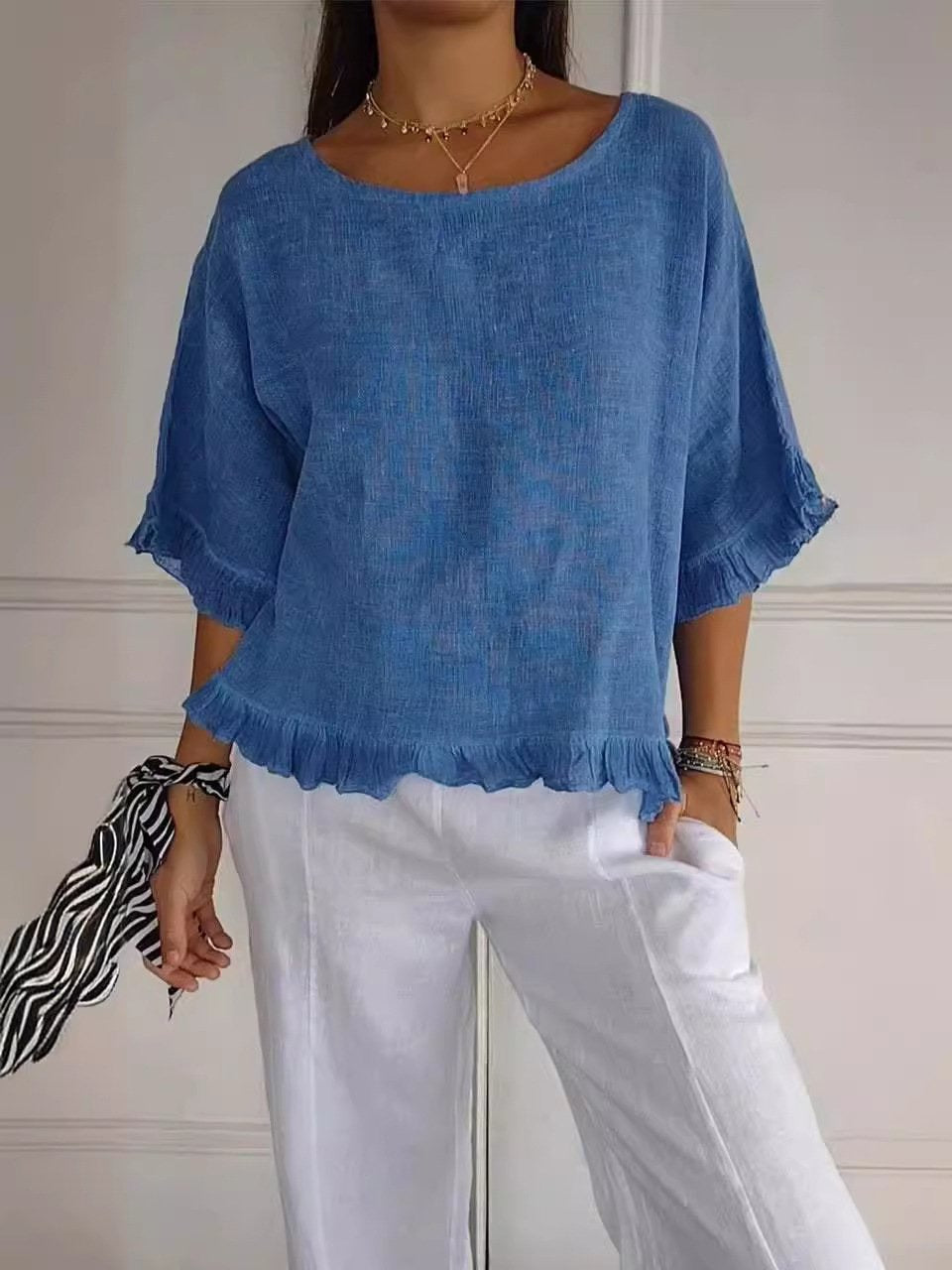 Amanda | Women's Casual Elegant Blouse with Ruffle Detail
