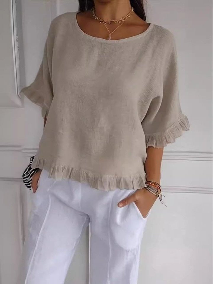 Amanda | Women's Casual Elegant Blouse with Ruffle Detail