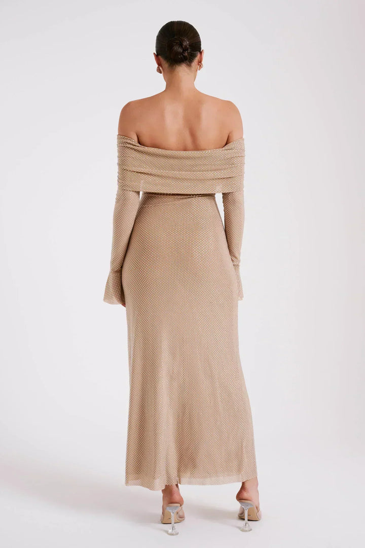 Astella | Women's Sequin Maxi Dress with Long Sleeve