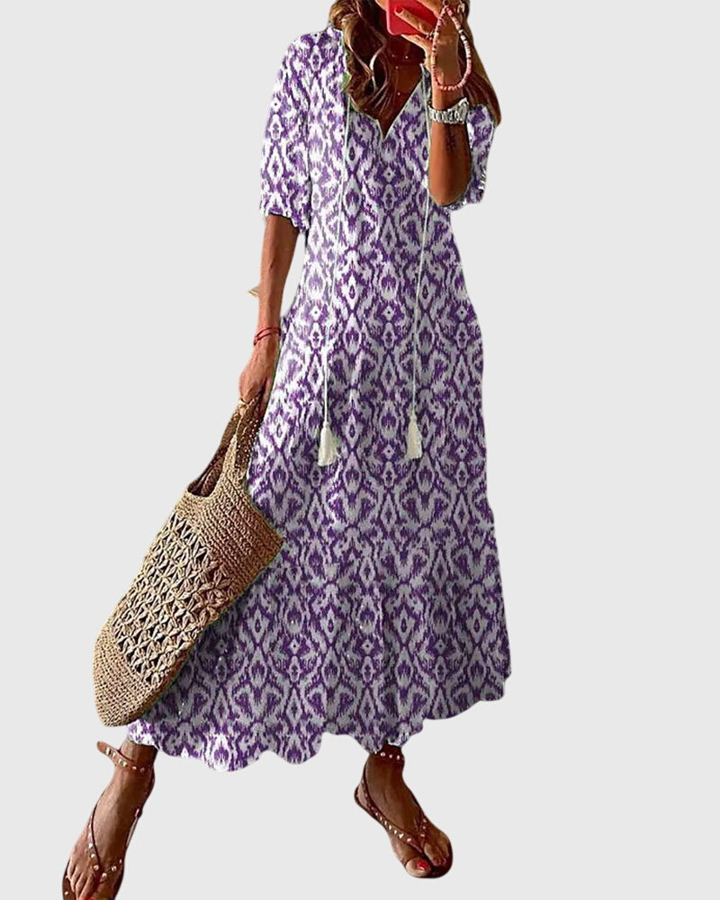 Amalia | Women's Retro Bohemian Summer Midi Dress