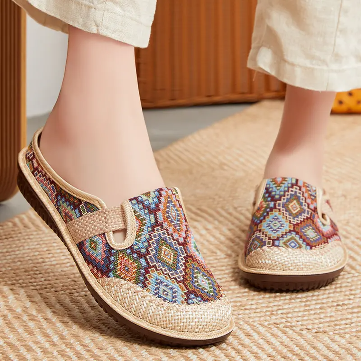 Rosie | Cushioned Open-Toe Embroidered Orthopedic Sandals with Arch Support