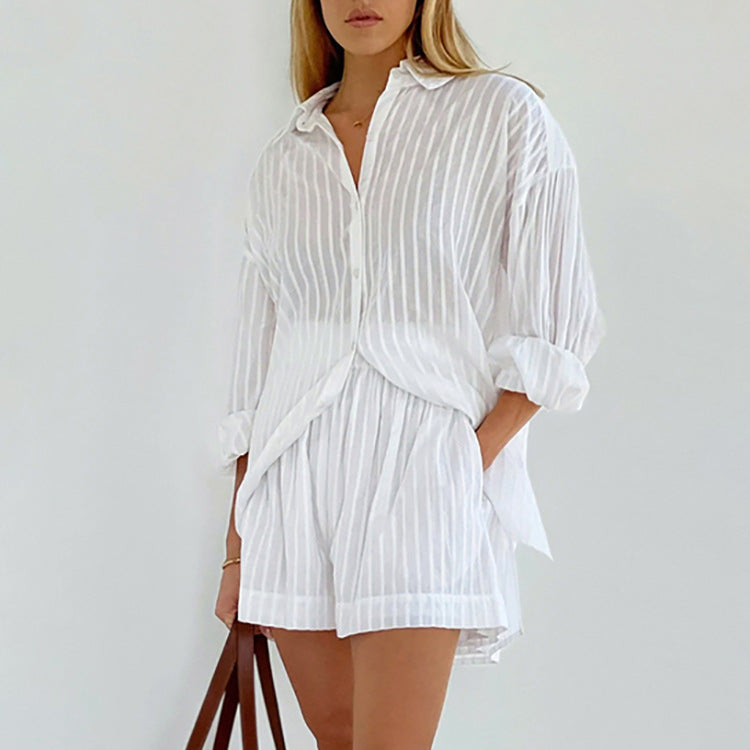 Yselia | Women's Breezy Button-Up and Shorts Set