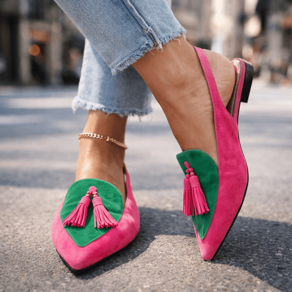 Women's Cushioned Pointed-Toe Tassel Accented Strappy Lorena Sandals