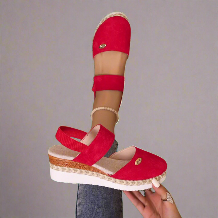 Gitta | Women's Cushioned Open-Toe Plus-Size Wedge Heels, Comfortable and Versatile