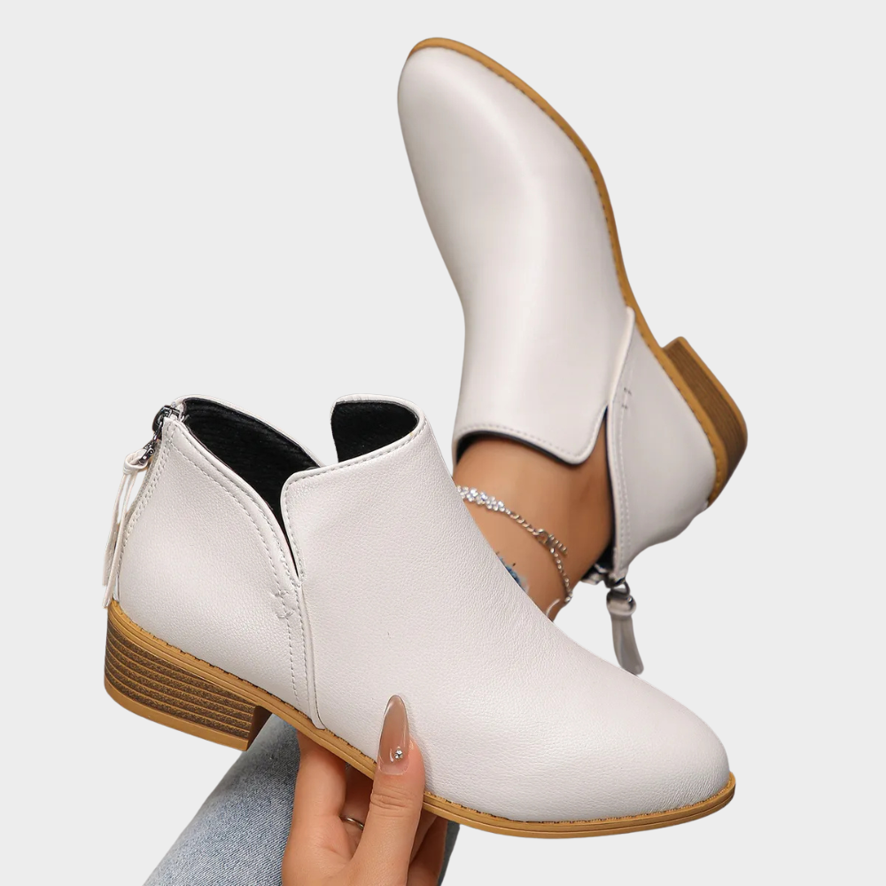 Oakley | Women's Cushioned Zip Low Heel Ankle Boots
