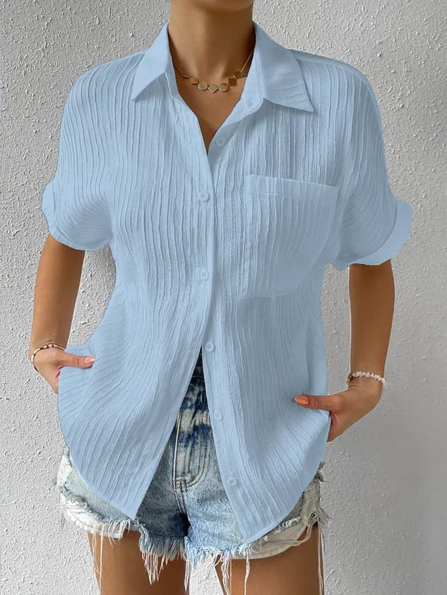 Brielle | Women's Relaxed Textured Top with Short Sleeve