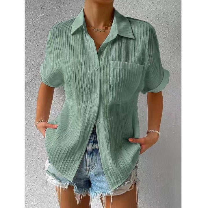 Brielle | Women's Relaxed Textured Top with Short Sleeve