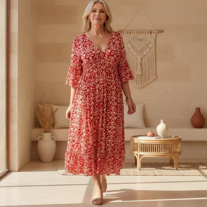 Lillia | Women's Boho Printed Maxi Dress