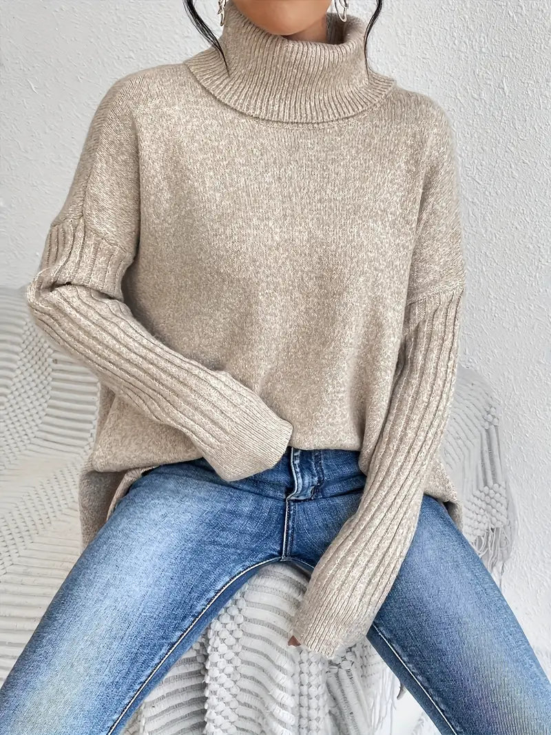 Bridgette | Women's Longline Comfy Long Turtleneck Jumper