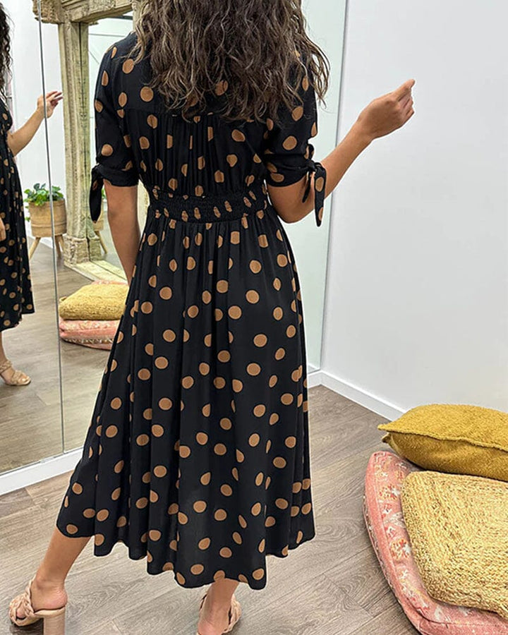 Bellamy | Women's Polka Dots V-Neck Midi Dress