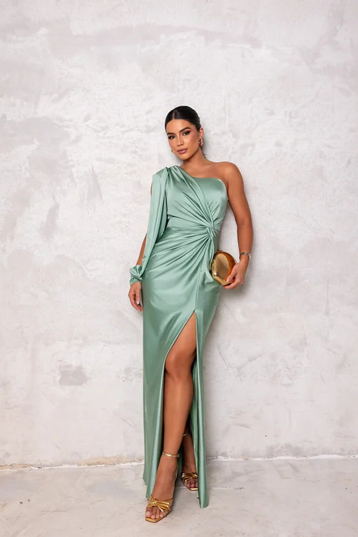 Anna | Women's Elegant Silhouette Maxi Dress with Side Slit