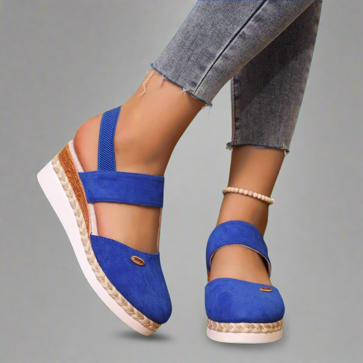 Gitta | Women's Cushioned Open-Toe Plus-Size Wedge Heels, Comfortable and Versatile