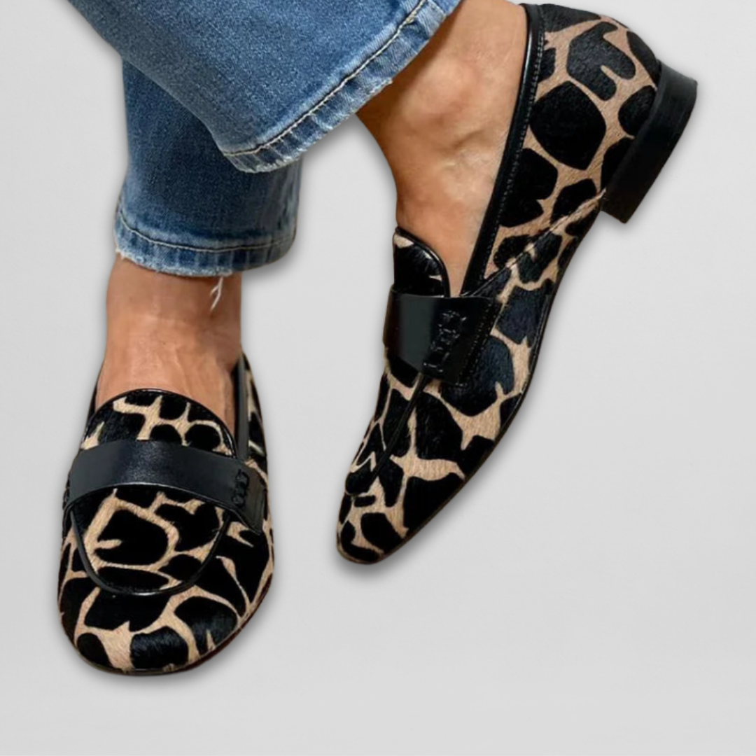Mary | Women's Cushioned Slip-On Leopard Animal-Print Loafer