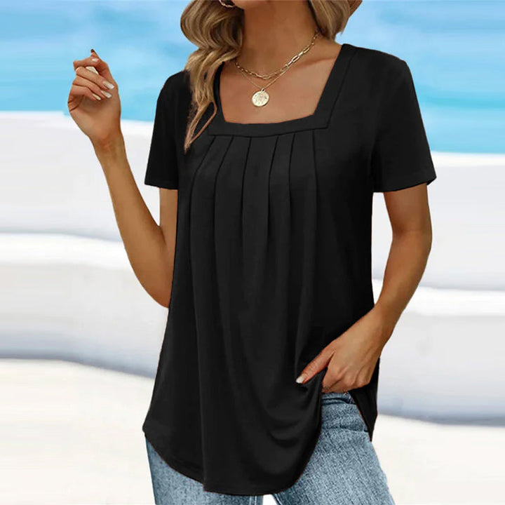 Brenda | Women's Longline Elegant Pleated Blouse